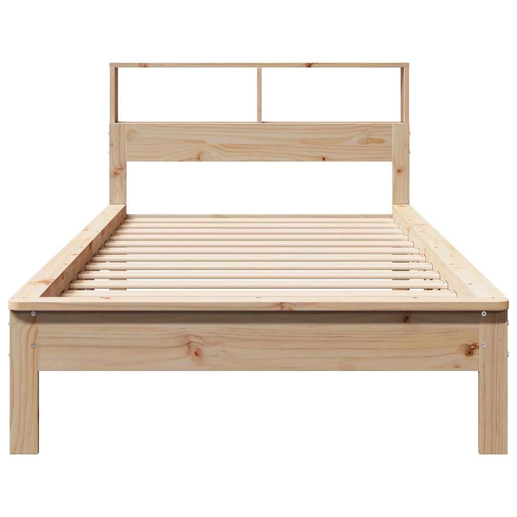 Cama com estante sem colchão 100x200 cm pinho maciço