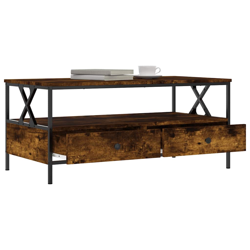 Mesa de centro 100x51x45 cm derivados madeira carvalho fumado
