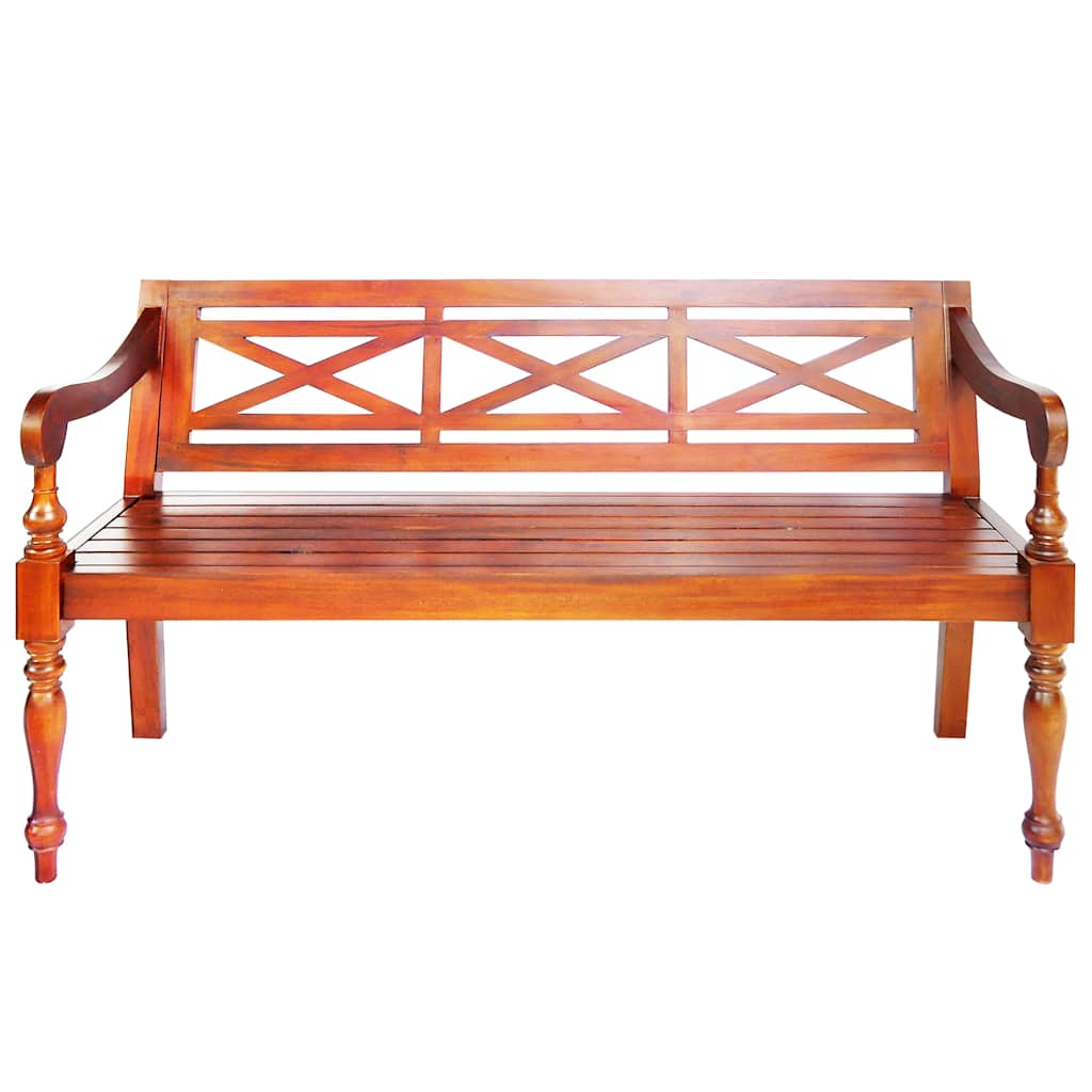 Banco batávia 123 cm madeira de mogno maciça castanho-escuro