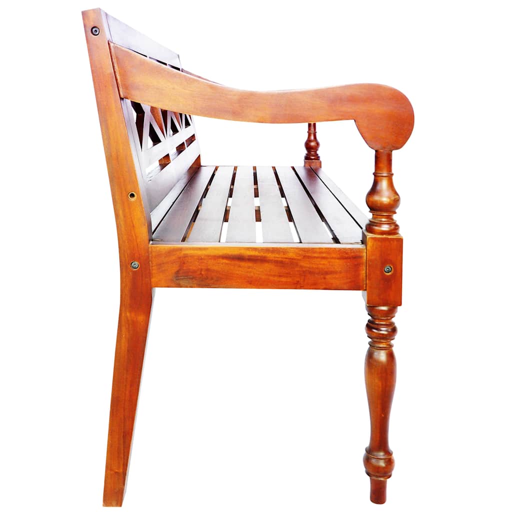 Banco batávia 123 cm madeira de mogno maciça castanho-escuro