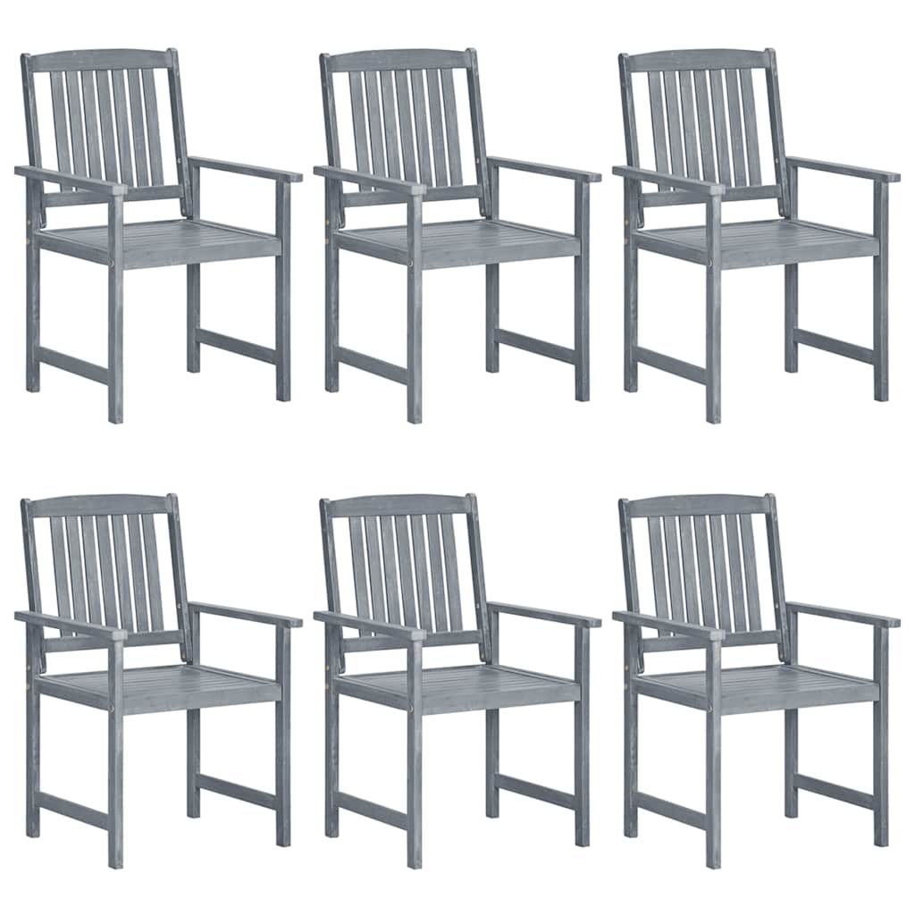 Cadeiras de jardim c/ almofadões 6 pcs acácia maciça cinzento