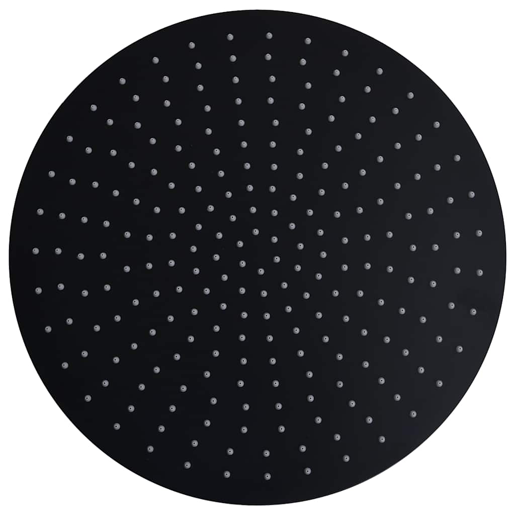 Cabeça de chuveiro redonda 40 cm aço inoxidável preto