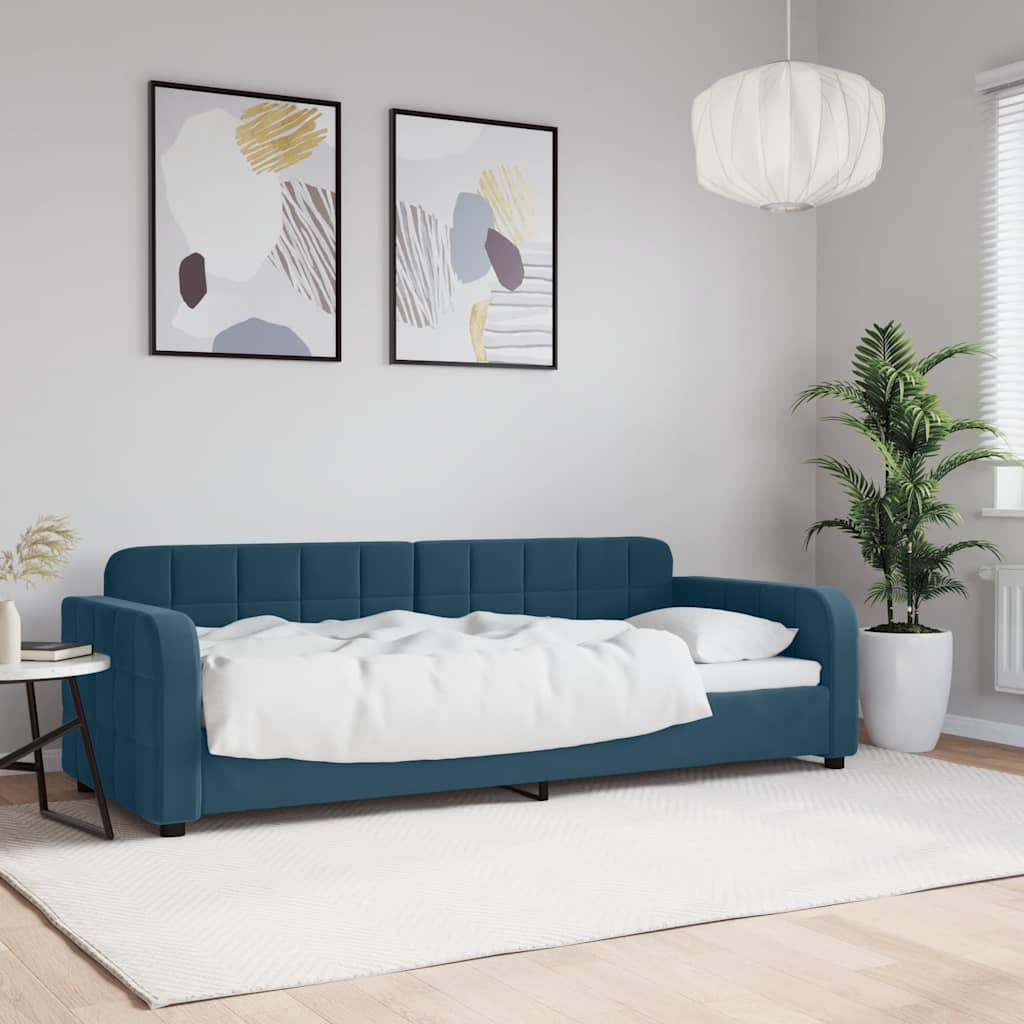 Sofá-cama 80x200 cm veludo azul