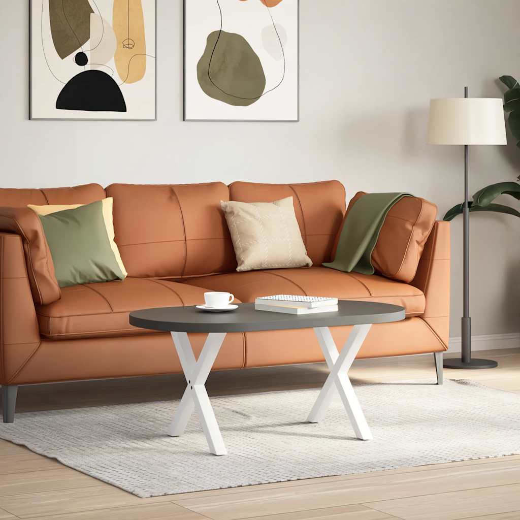 Pés para mesa de centro em formato de x, 2 peças, branco, 50x (42-43) cm, aço