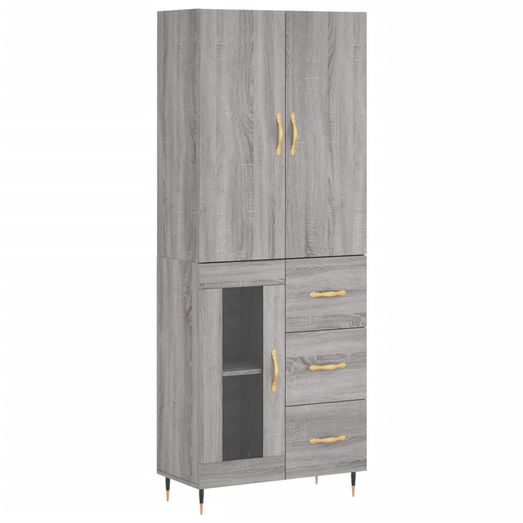 Armário alto 69,5x34x180 cm derivados de madeira sonoma cinza