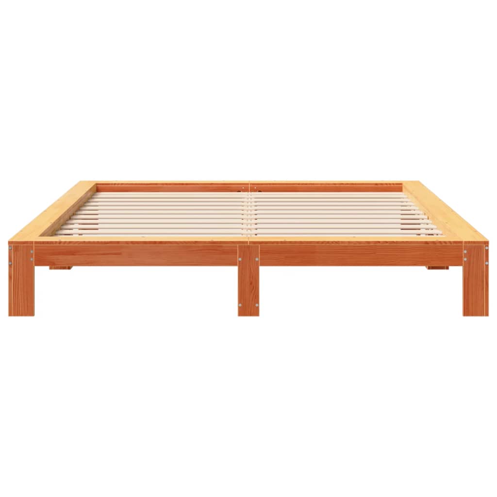 Cama sem colchão 180x200 cm pinho maciço castanho-mel