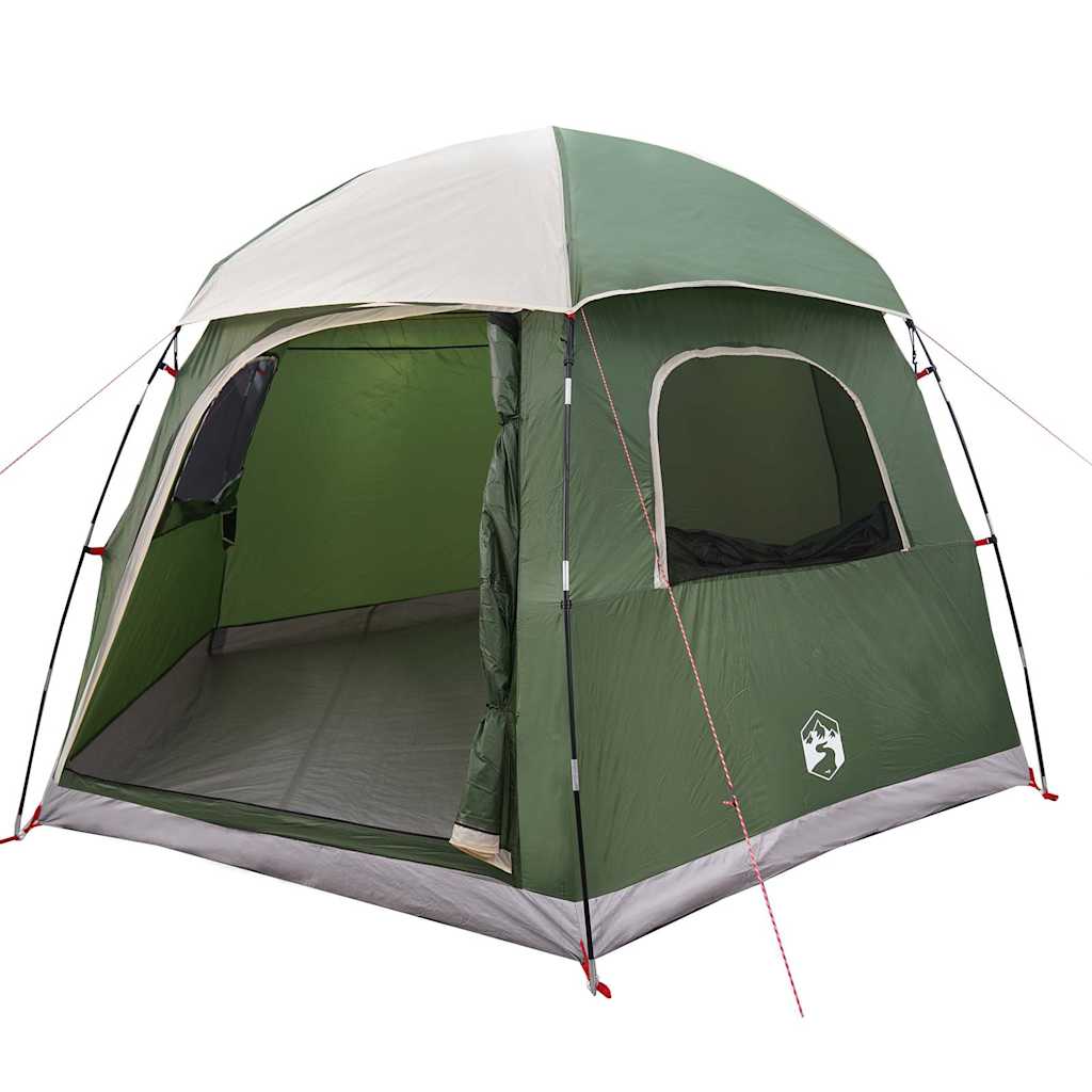 Tenda familiar estilo igloo para 6 pessoas impermeável verde