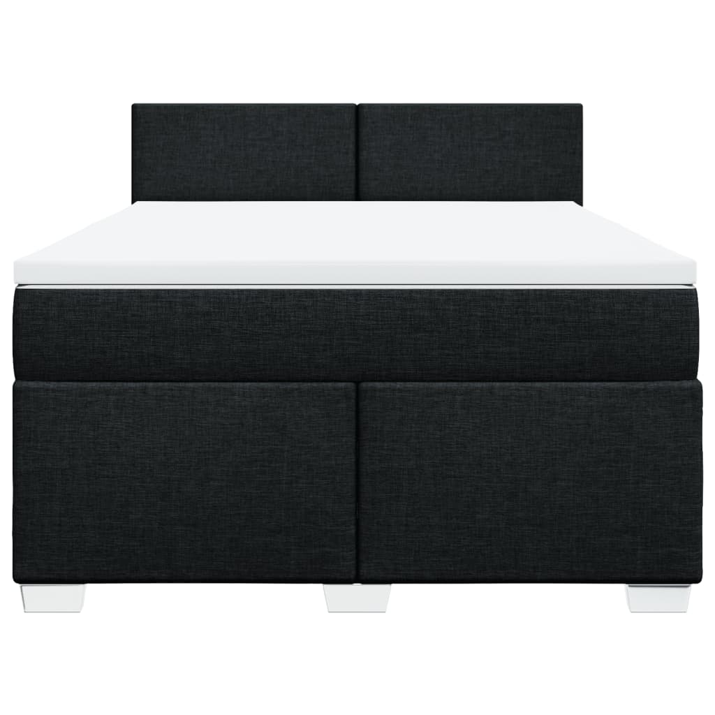 Cama com molas/colchão 160x200 cm tecido preto