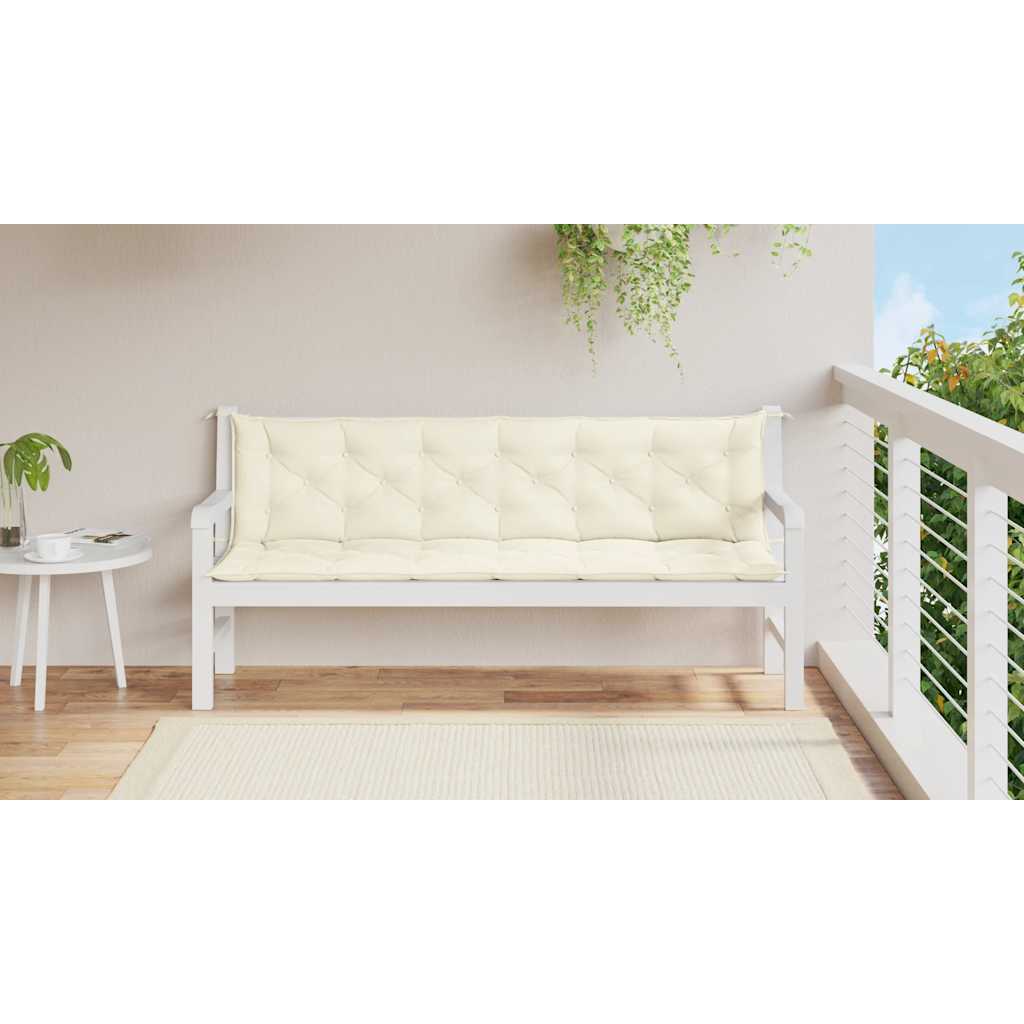 Almofadão para banco de jardim tecido oxford branco nata