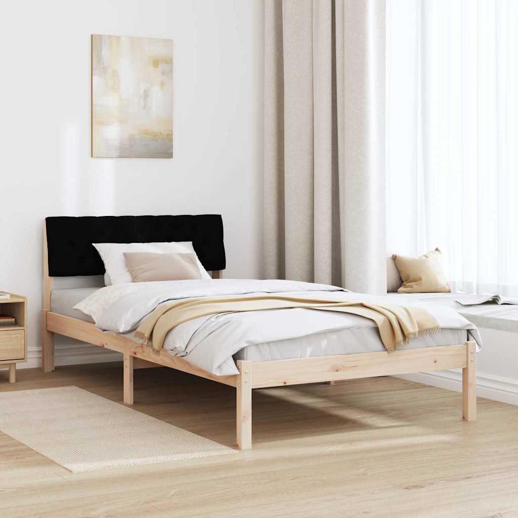 Estrutura da cama com cabeceira castanho e preto 100 x 200 cm
