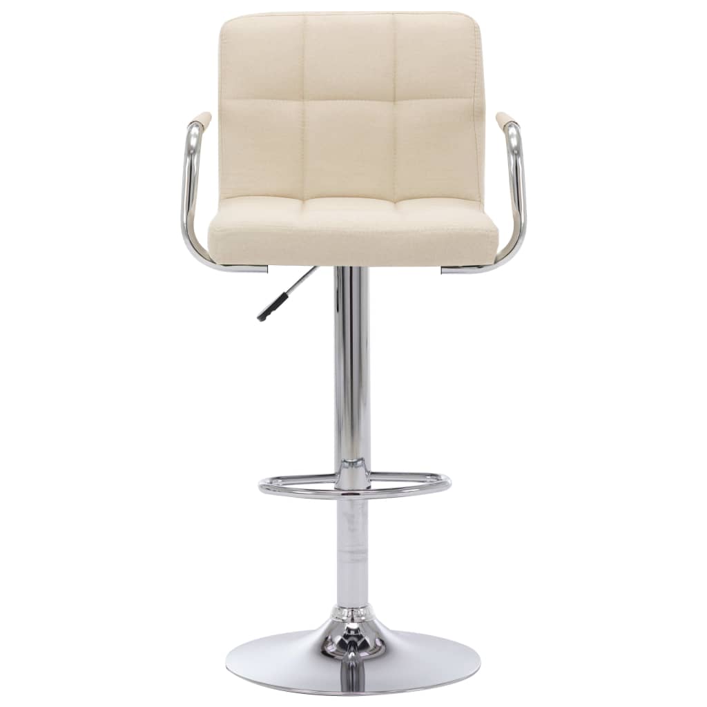 Bancos de bar 2 pcs tecido cor creme