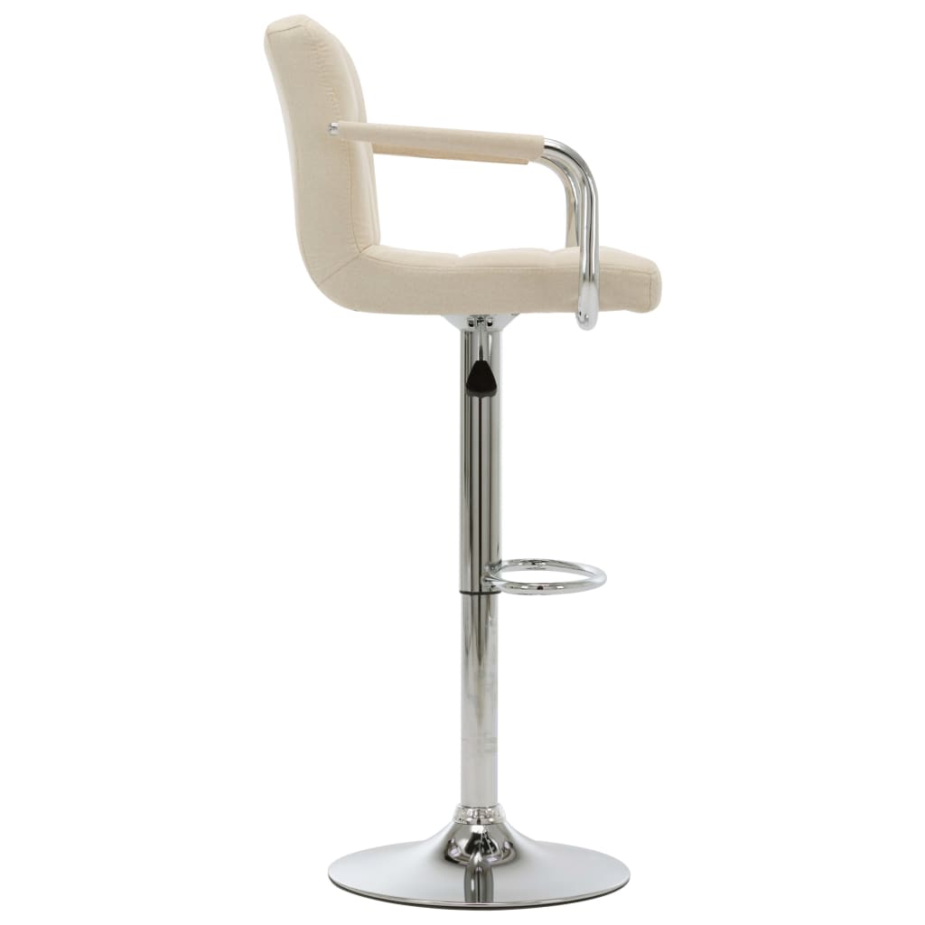 Bancos de bar 2 pcs tecido cor creme