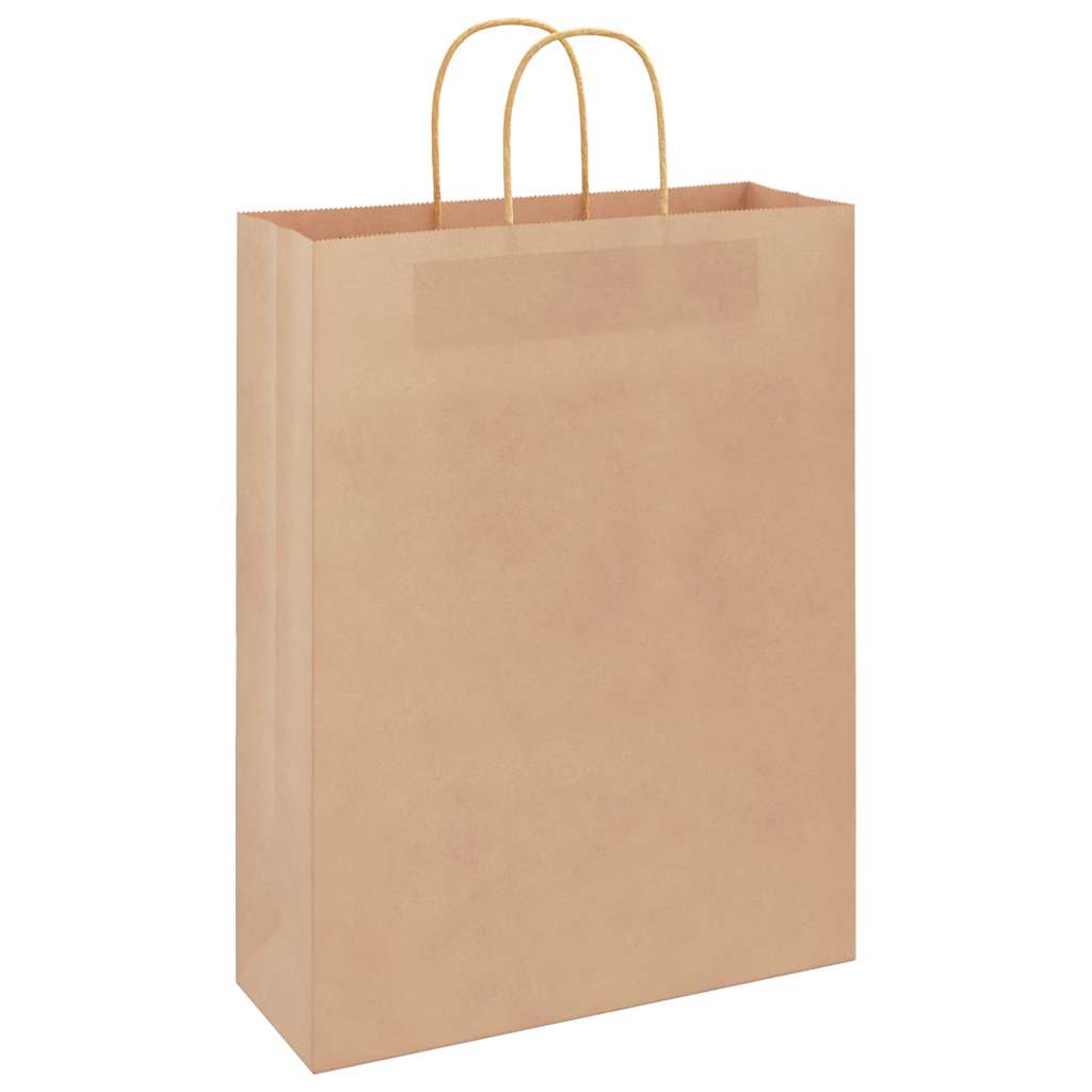 Sacos de papel 50 unid com alças castanho 32x12x42 cm