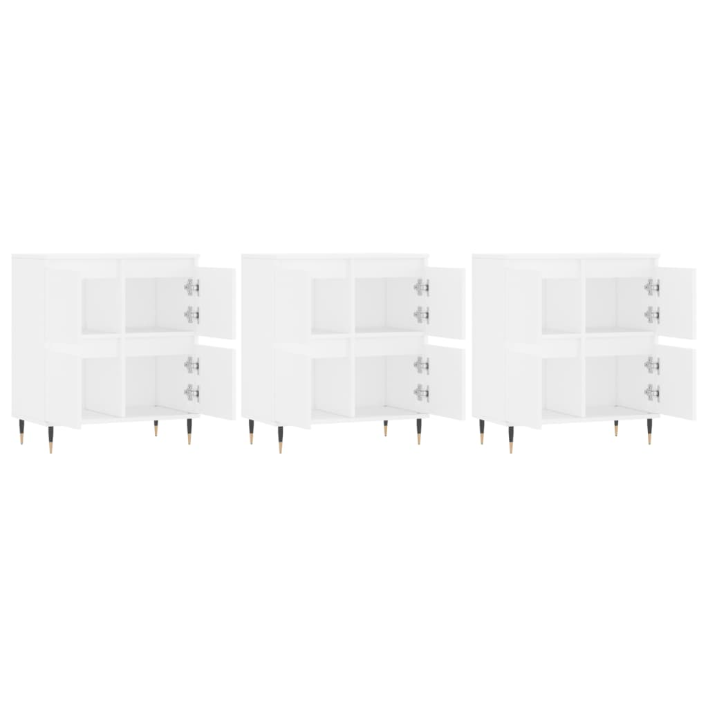 Aparadores 3 pcs madeira processada branco