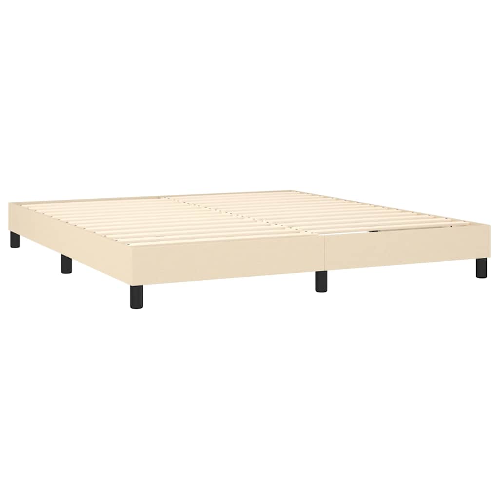 Estrutura de cama com molas 180x200 cm tecido cor creme