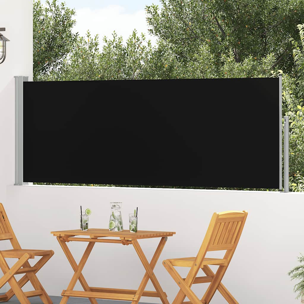 Toldo lateral retrátil para pátio 100x300 cm preto