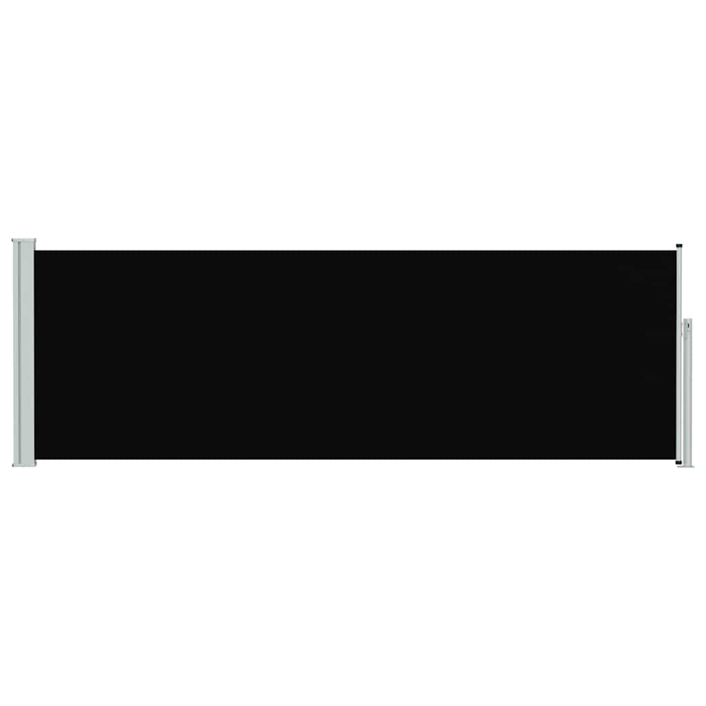 Toldo lateral retrátil para pátio 100x300 cm preto