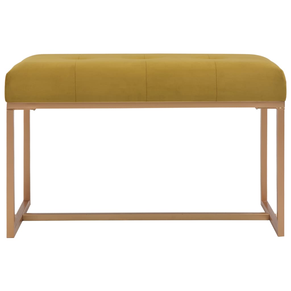 Banco 80 cm veludo mostarda