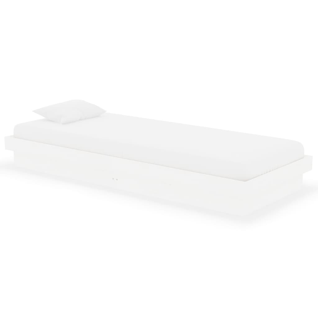 Estrutura cama pequena solteiro 75x190 cm madeira maciça branco