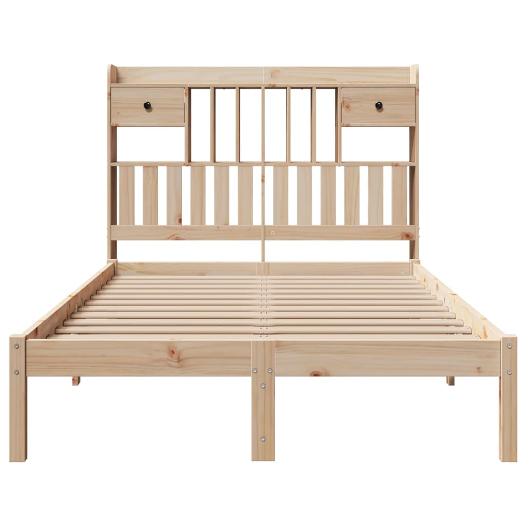 Cama com estante sem colchão 135x190 cm pinho maciço