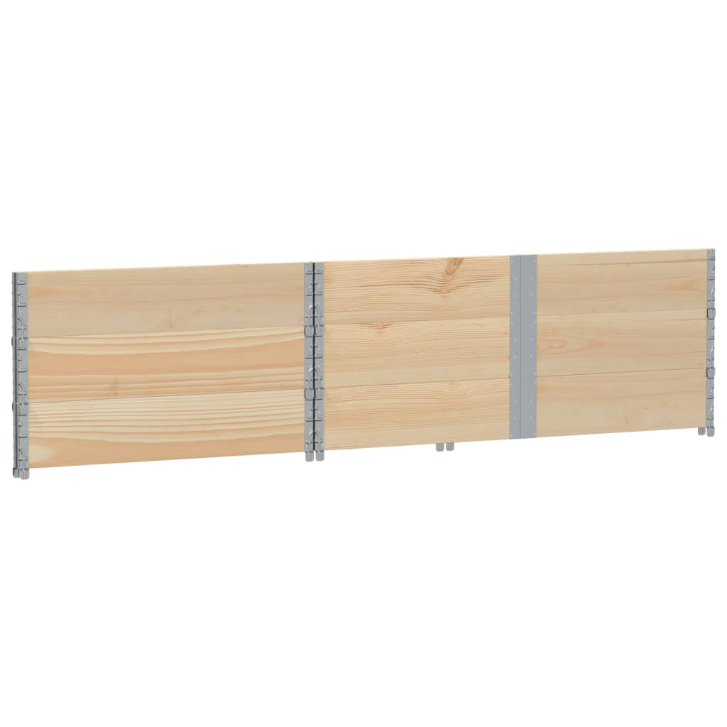 Colares para paletes 3 pcs 150x100 cm madeira de pinho maciça