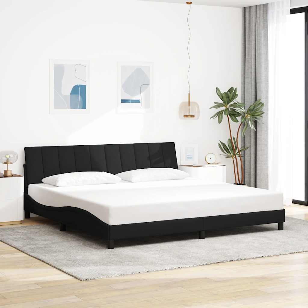 Estrutura de cama sem colchão hanko 200x200 cm tecido preto