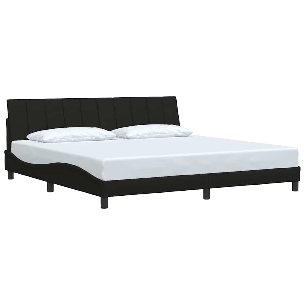 Estrutura de cama sem colchão hanko 200x200 cm tecido preto
