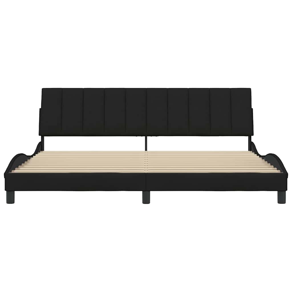 Estrutura de cama sem colchão hanko 200x200 cm tecido preto