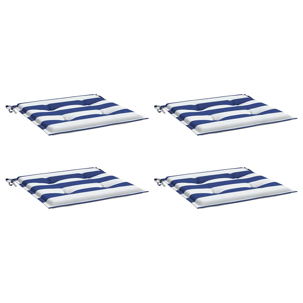 Almofadões p/ cadeira 2pcs 50x50x4 cm tecido riscas azul/branco