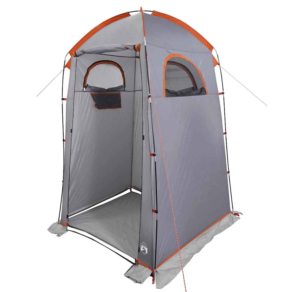 Tenda para duche impermeável cinzento e laranja