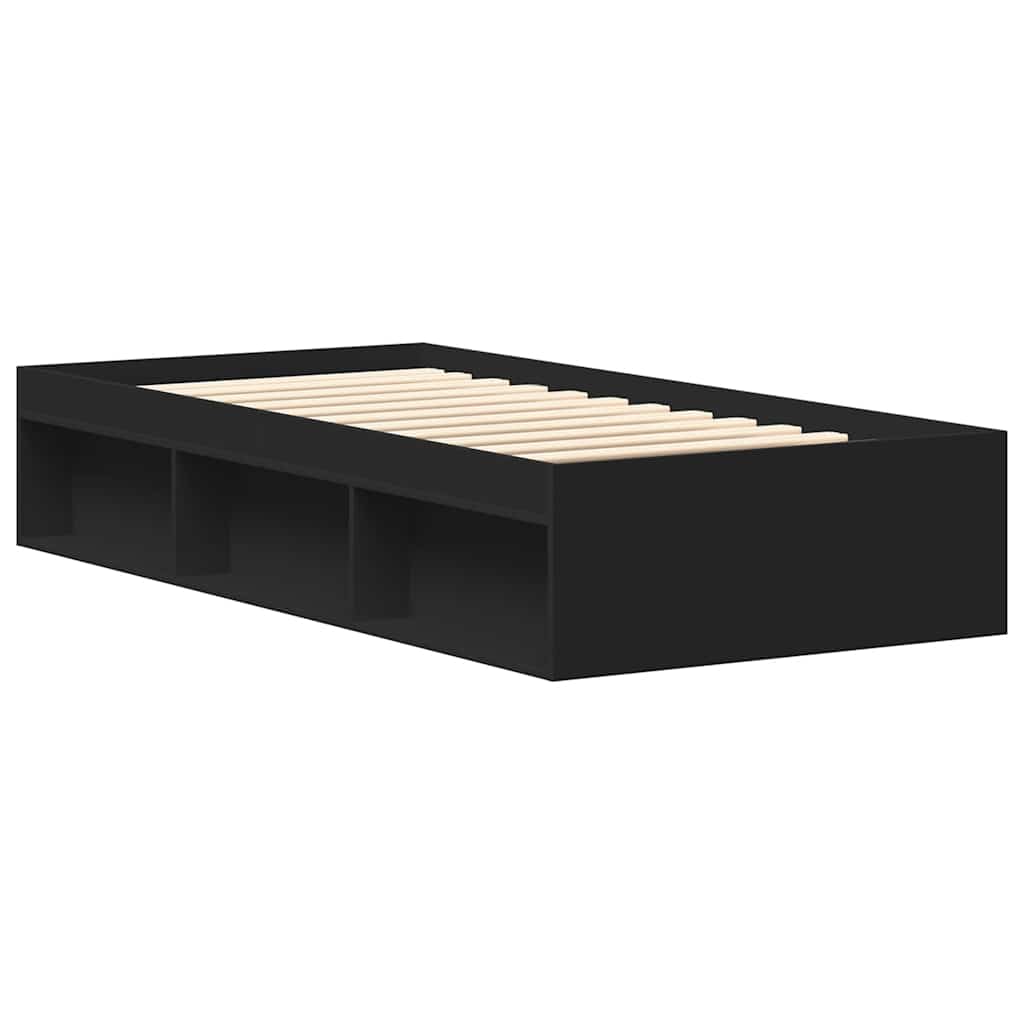 Estrutura de cama solteiro 75x190 cm preto
