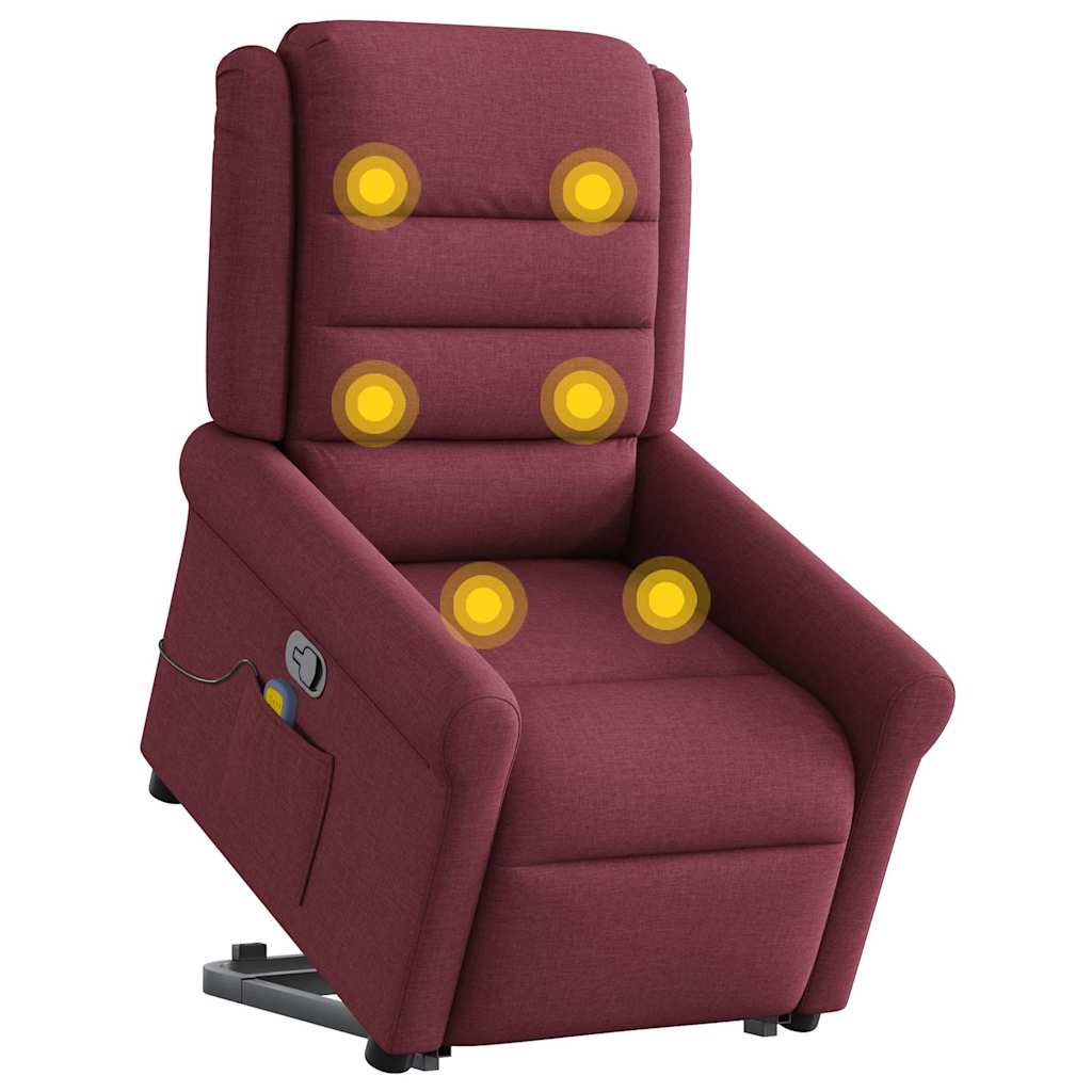 Poltrona de massagens reclin. elevatória tecido vermelho tinto