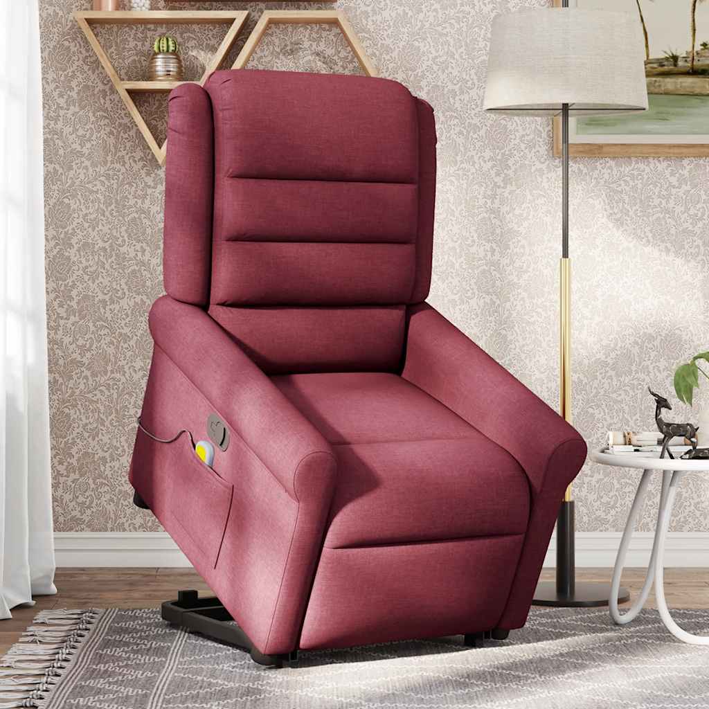 Poltrona de massagens reclin. elevatória tecido vermelho tinto