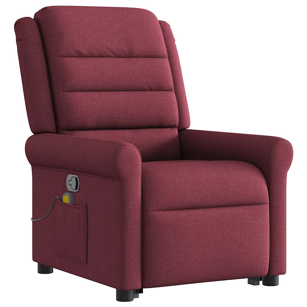 Poltrona de massagens reclin. elevatória tecido vermelho tinto