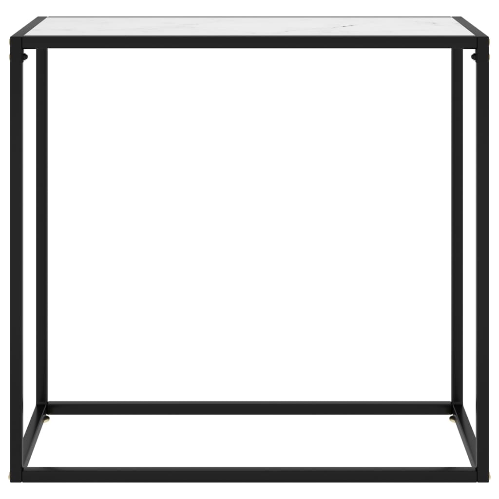 Mesa consola 80x35x75 cm vidro temperado branco