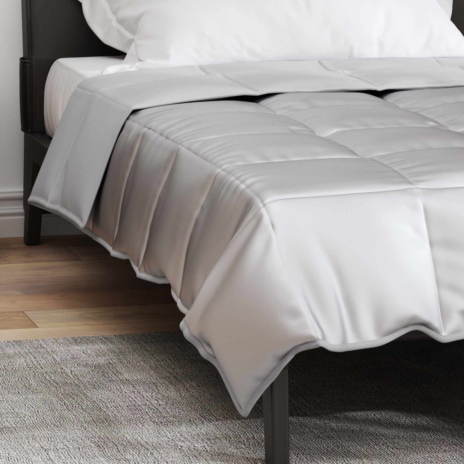 Duvet de ano inteiro 140 x 220 cm 300 gsm prateado