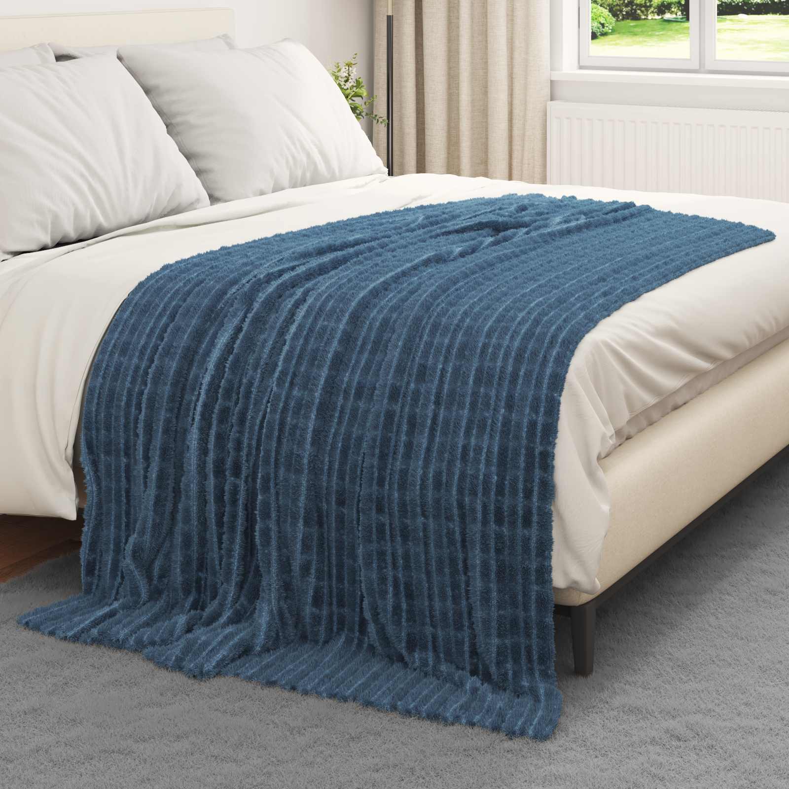 Cobertor azul marinho 200 x 150 cm lã