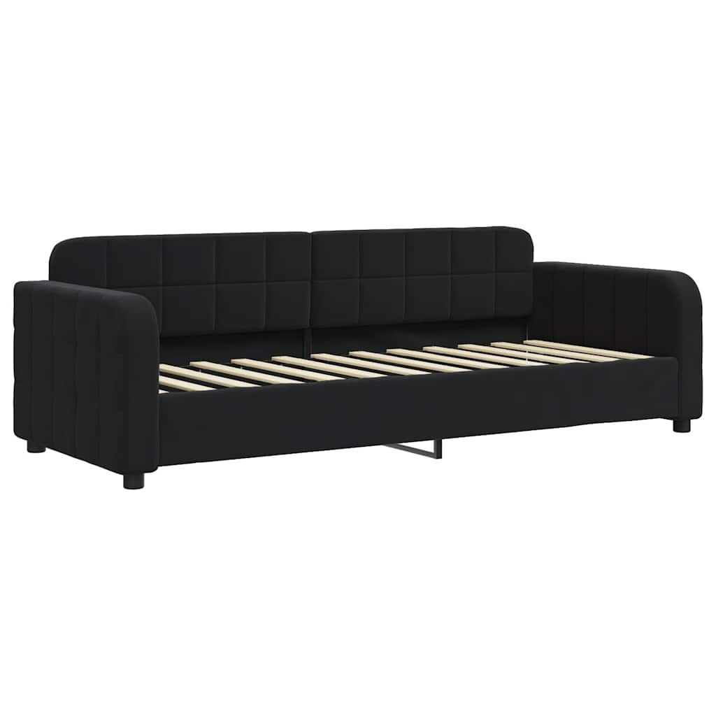 Sofá-cama com colchão 80x200 cm veludo preto