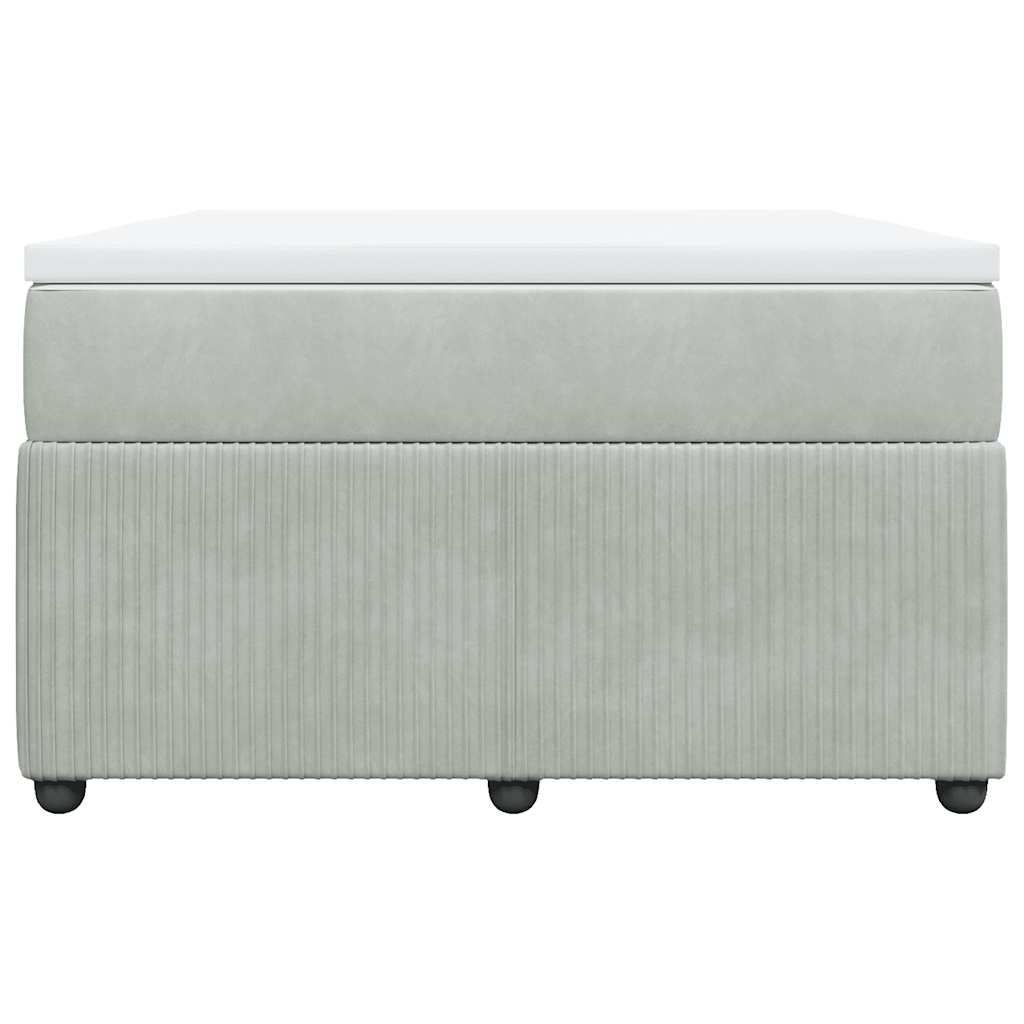 Cama boxspring com colchão 120x190 cm veludo cinzento-claro