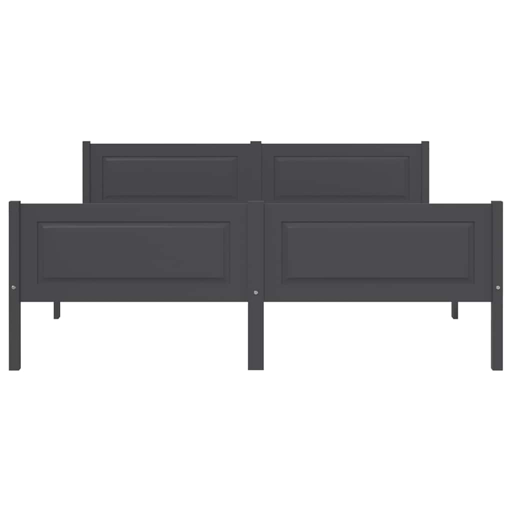 Estrutura de cama 120x200 cm pinho maciço cinzento