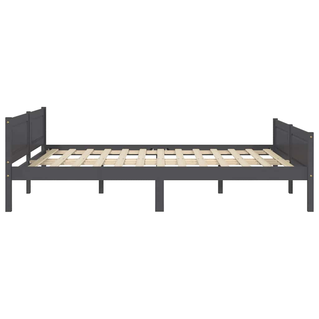 Estrutura de cama 120x200 cm pinho maciço cinzento