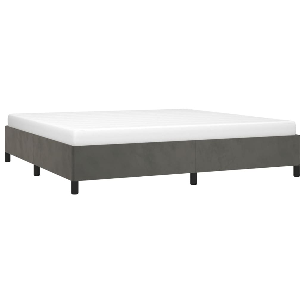 Estrutura de cama sem colchão 200x200 cm veludo cinzento-escuro