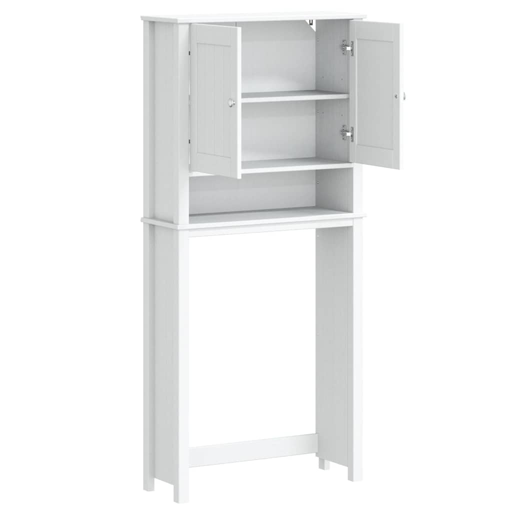 Móvel p/ máquina lavar berg 76x27x164,5cm madeira maciça branco