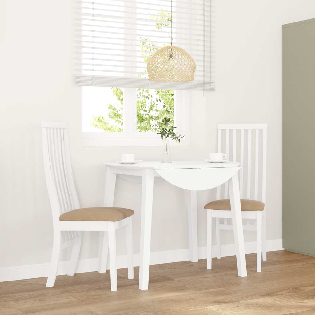 Cadeiras de jantar com almofadões 2 pcs madeira maciça branco