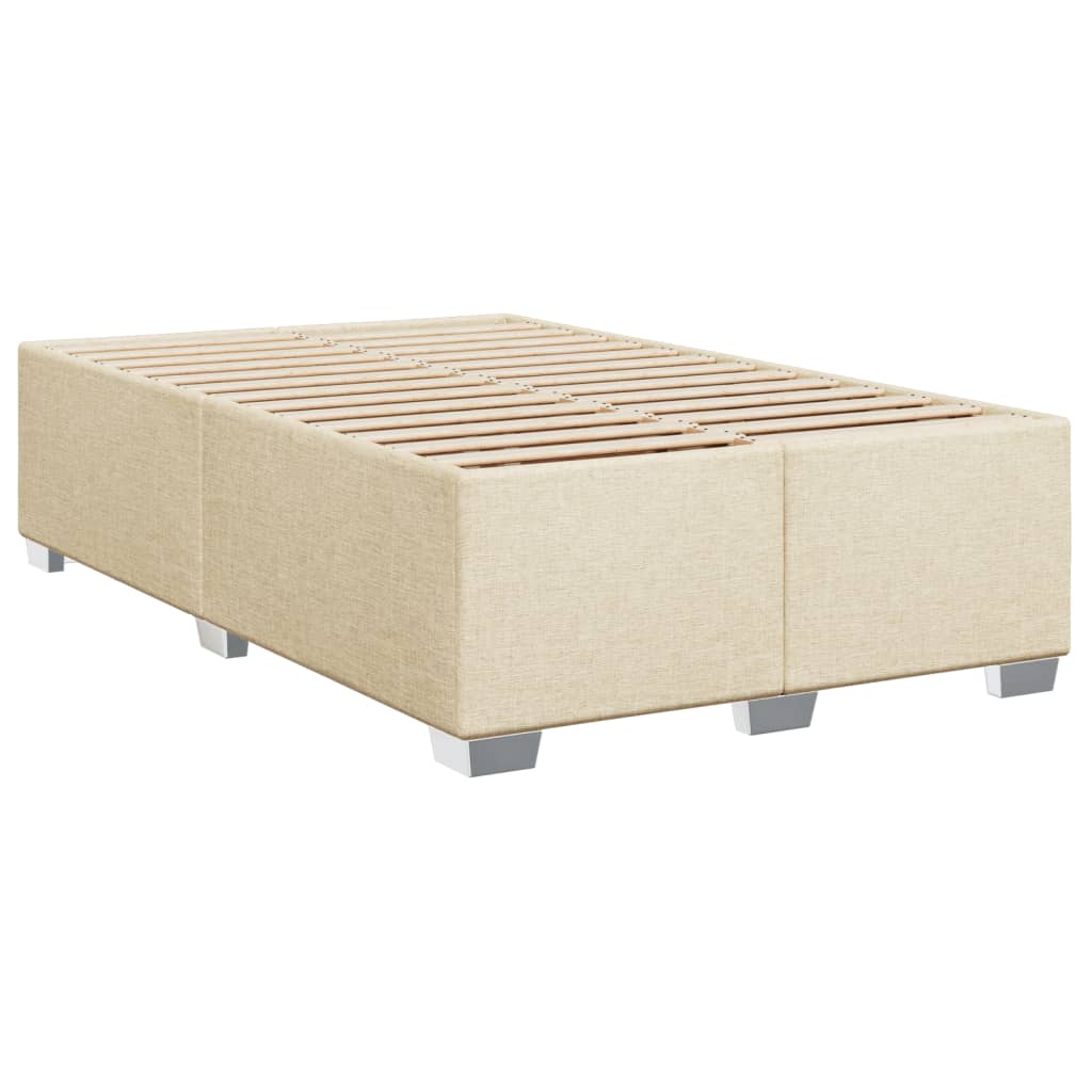 Estrutura de cama sem colchão 120x190 cm tecido creme