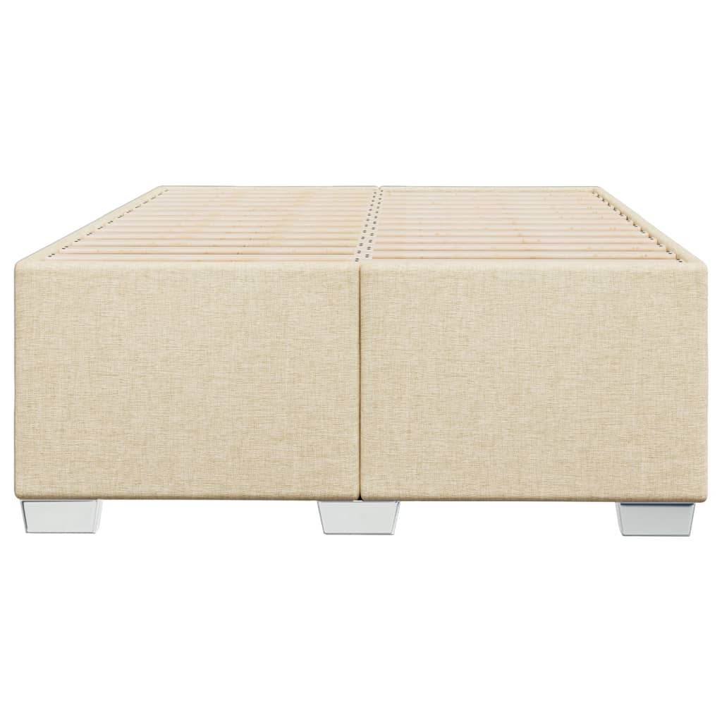 Estrutura de cama sem colchão 120x190 cm tecido creme