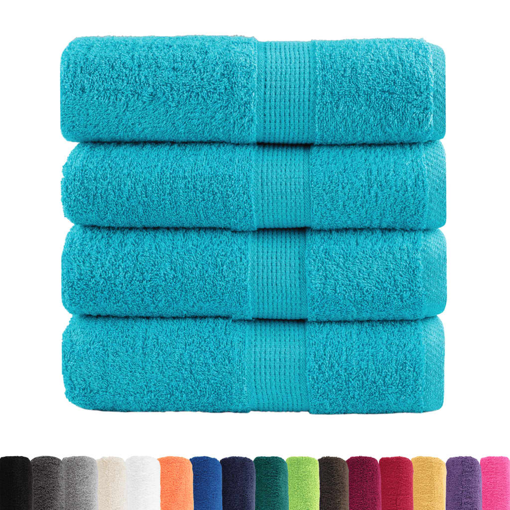 Toalhas de bidé premium solund 4 pcs 30x50 cm 600 gsm turquesa