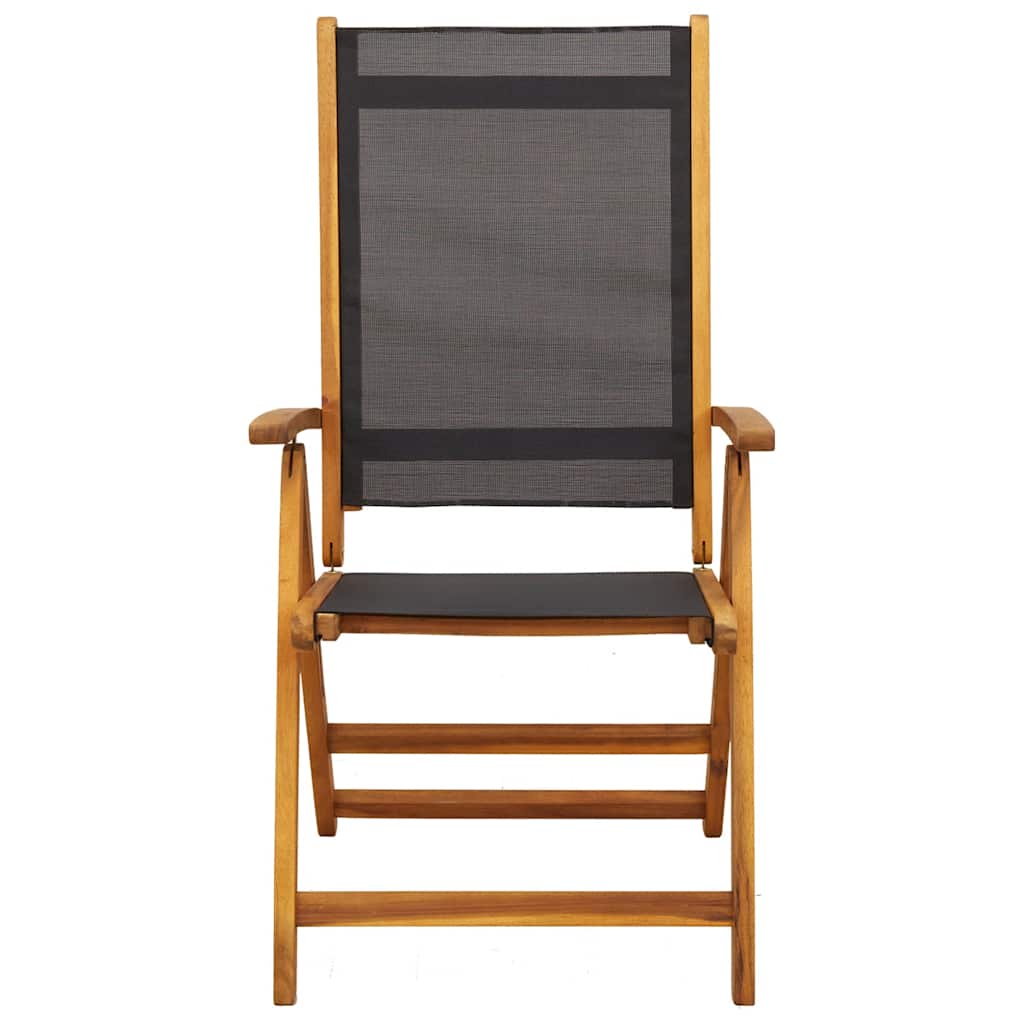Cadeiras de jardim dobráveis 6 pcs acácia maciça e textilene