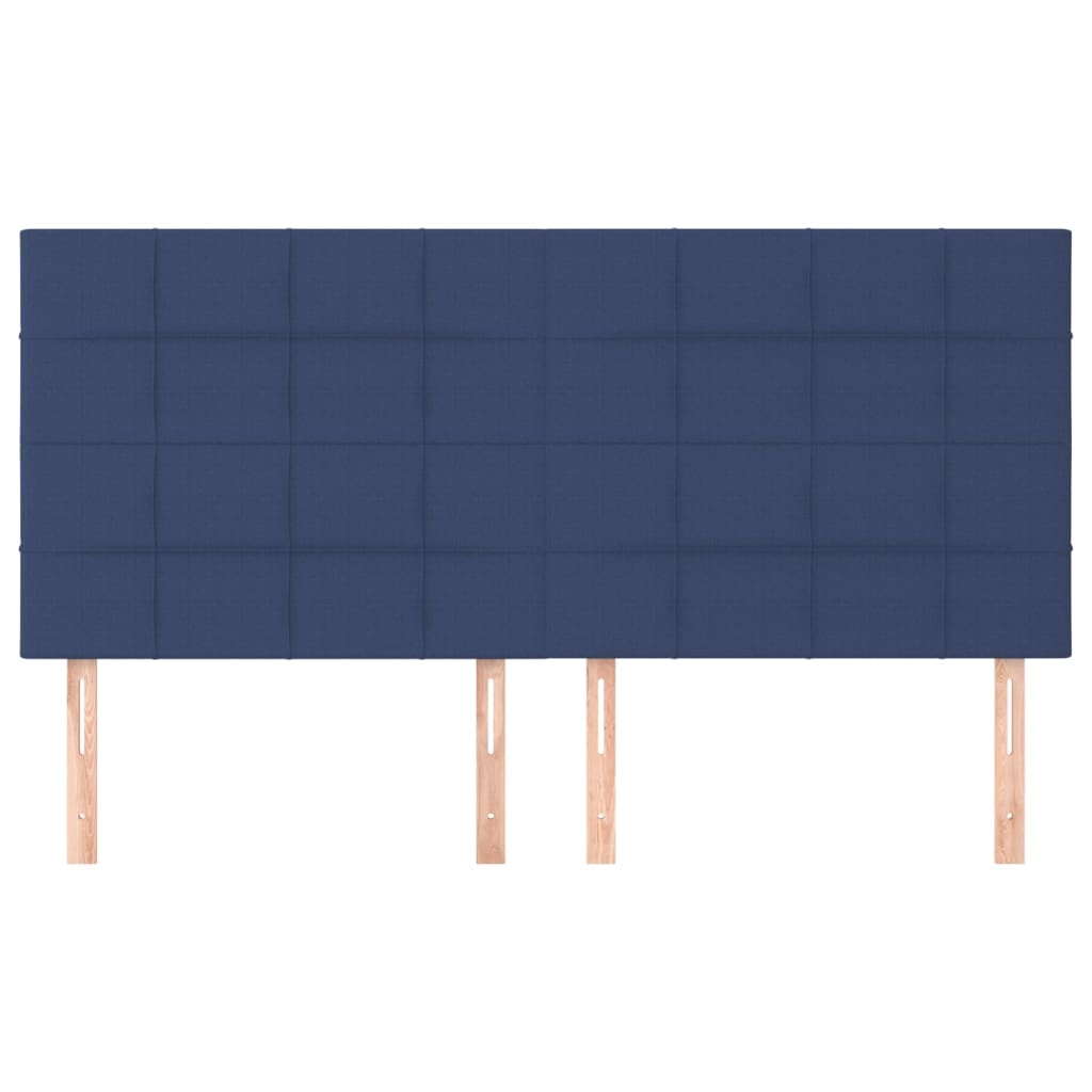 Cabeceira azul 200x5x118/128 cm tecido