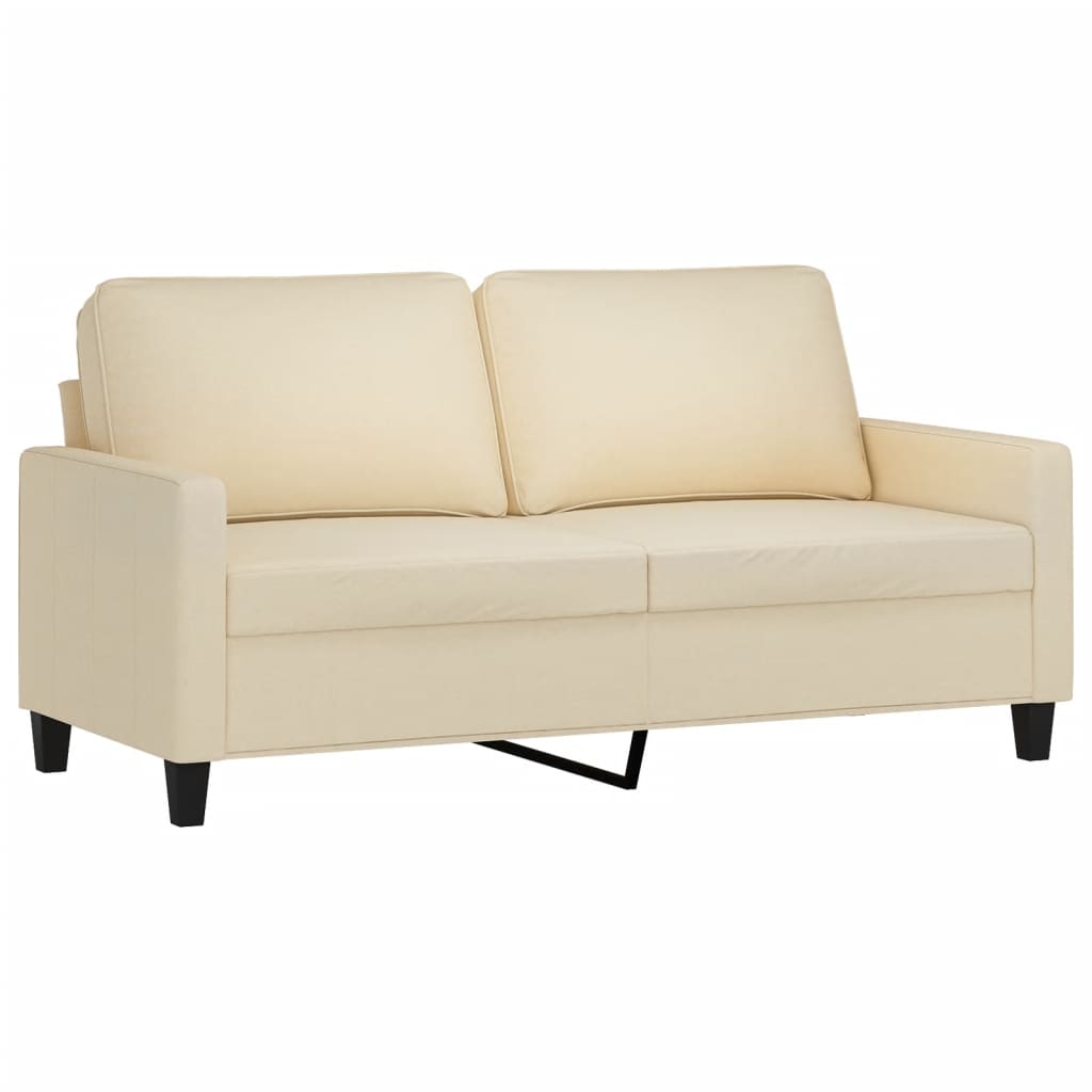 3 Pcs conjunto de sofás com almofadões tecido cor creme